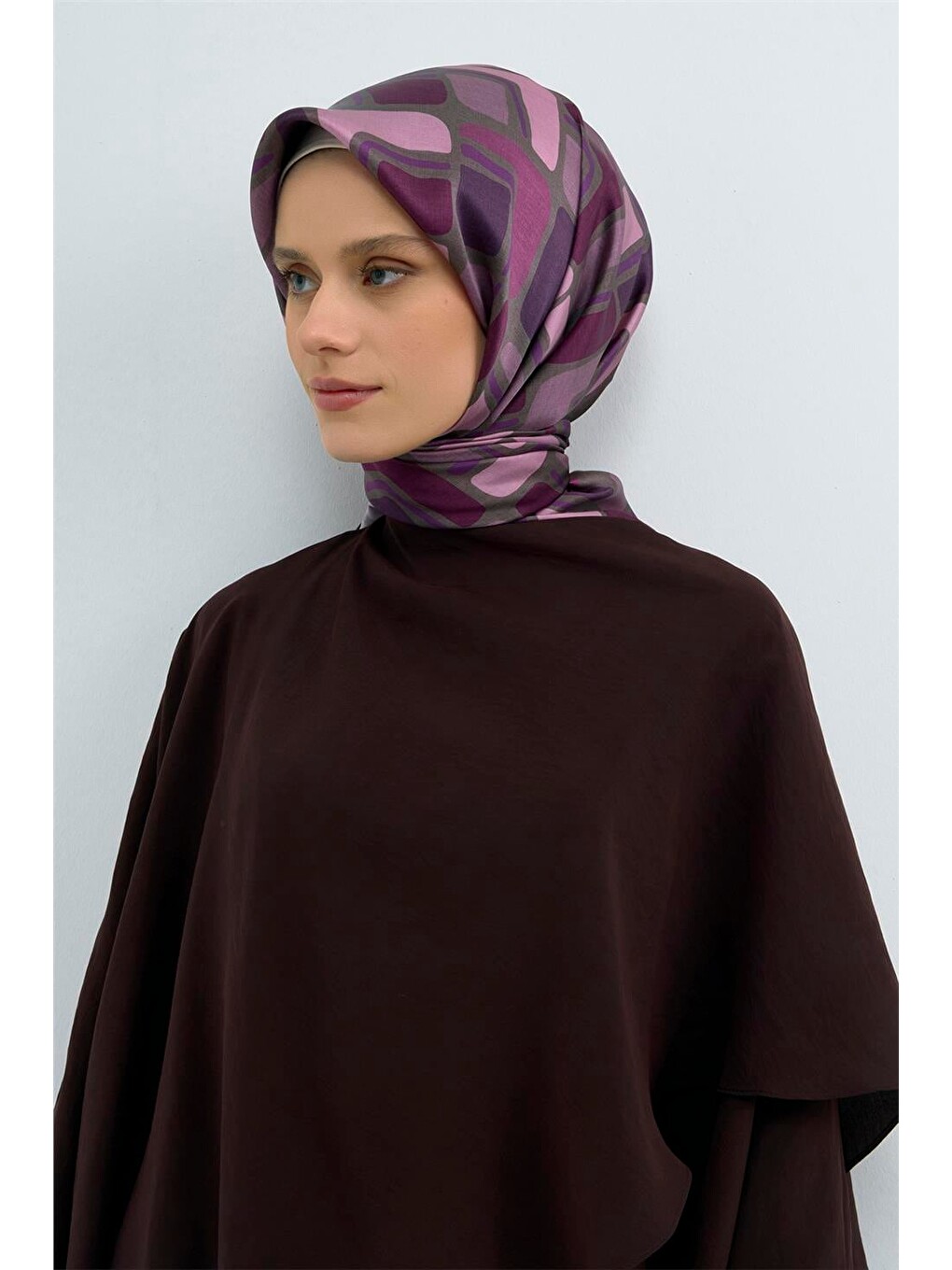Mürdüm Saf İpek Twill Eşarp 9504d 09-2