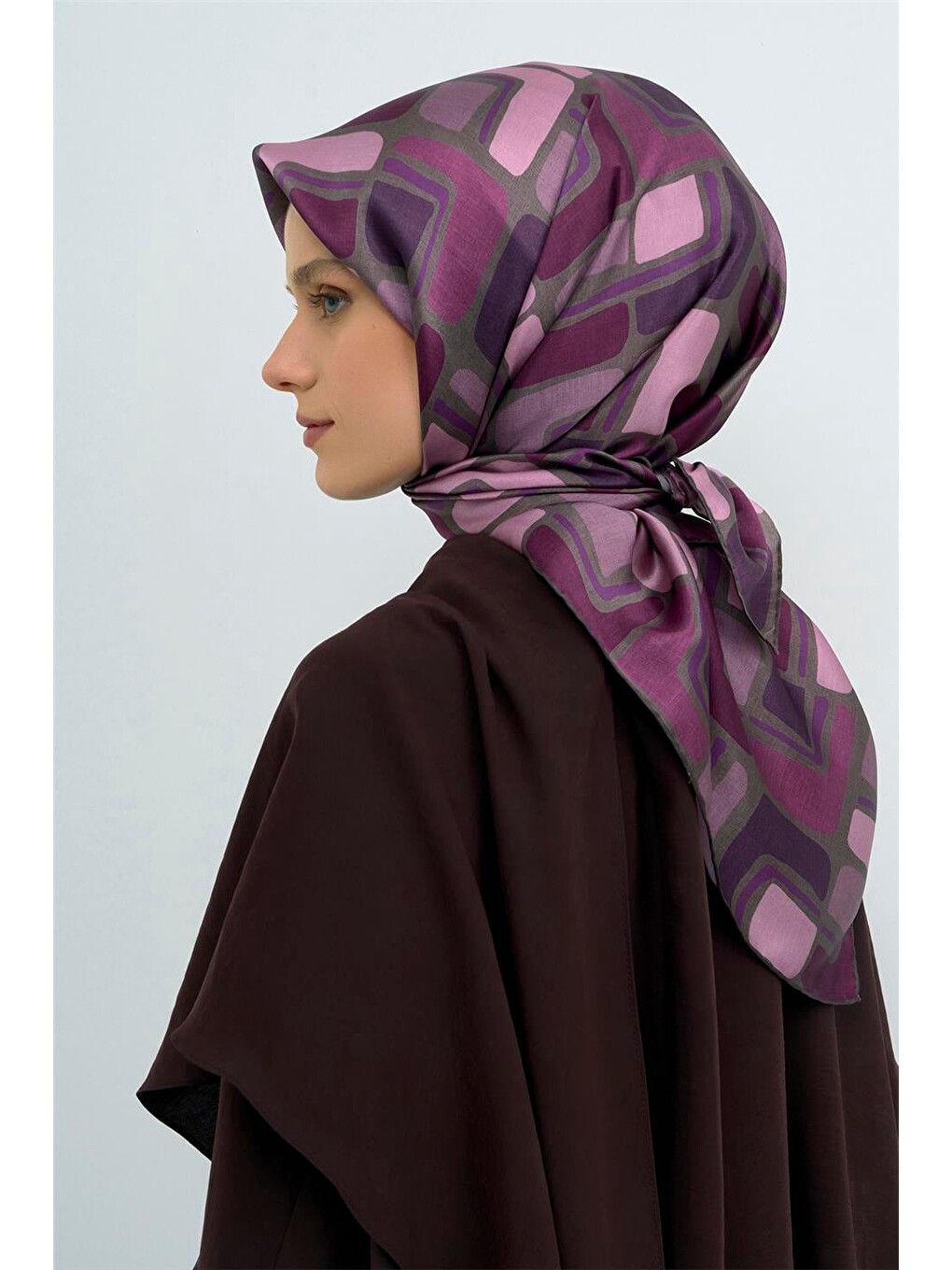 Mürdüm Saf İpek Twill Eşarp 9504d 09-3