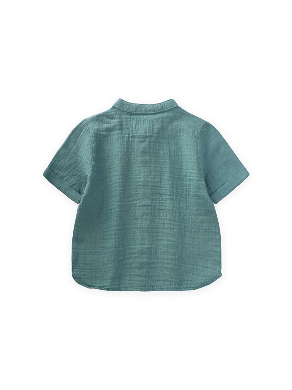 Turkuaz Erkek Çocuk Müslin Gömlek-1