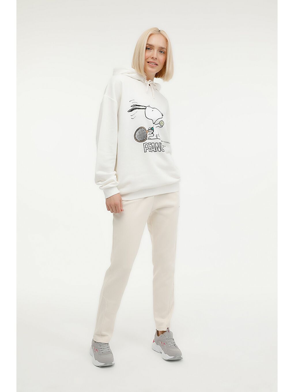 Bej W-CT322 MILA TRACK PANTS Ekru Kadın Eşofman Altı-2