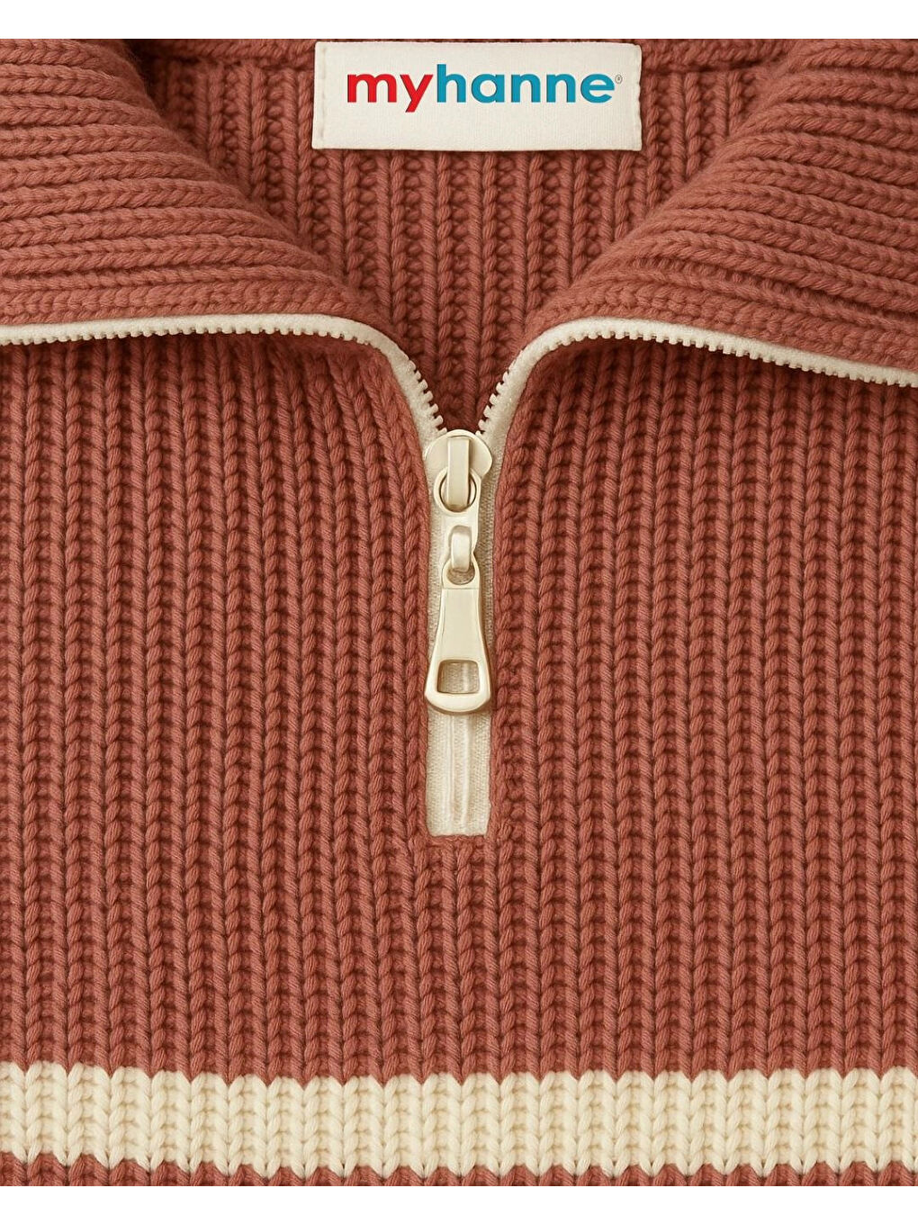 Pembe Çizgili Triko Kazak 4099-1