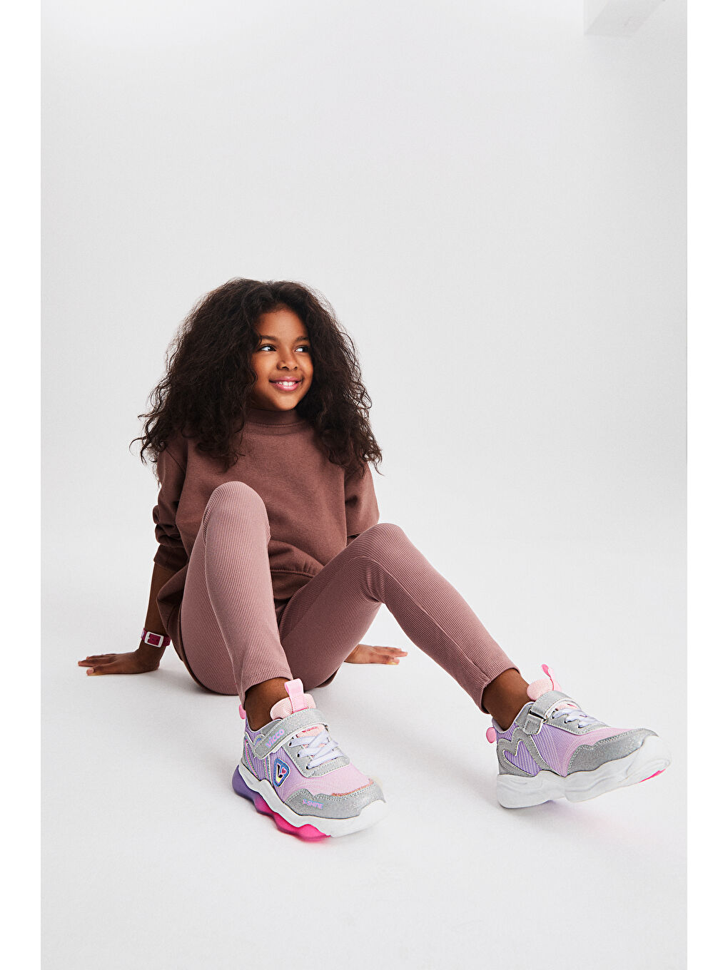 Heart Işıklı Kız Okul Öncesi Lila Spor Ayakkabı-2