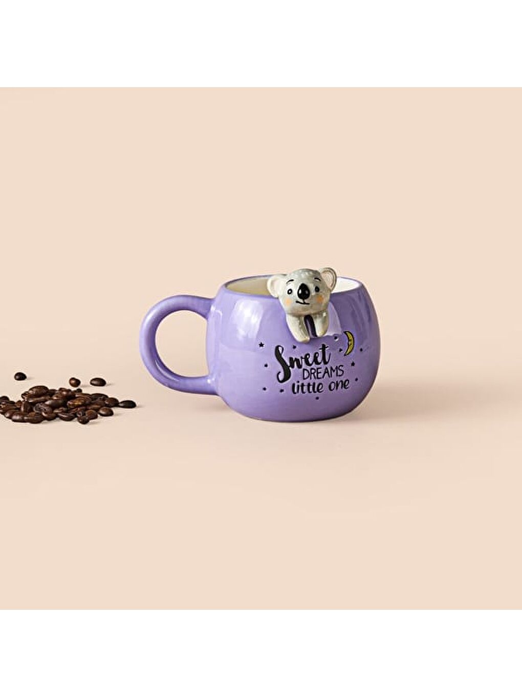 Kitchen Koala Desenli Seramik Kupa - Mor - 400 ml-1