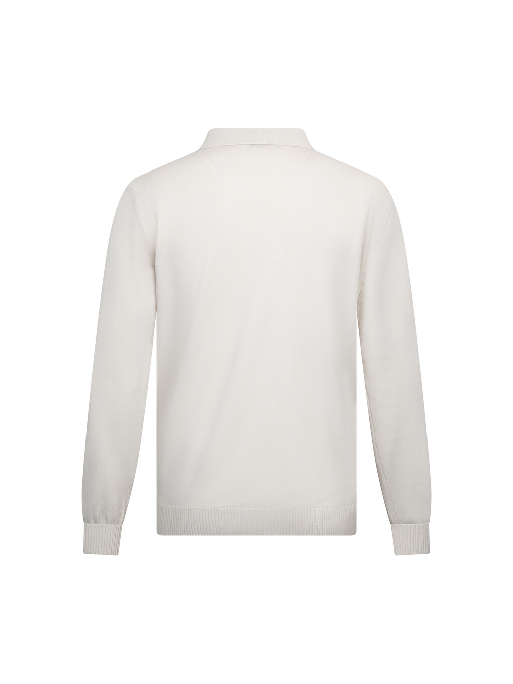 Bej Regular Fit Fermuarlı Polo Yaka Rayon Triko Kazak-1
