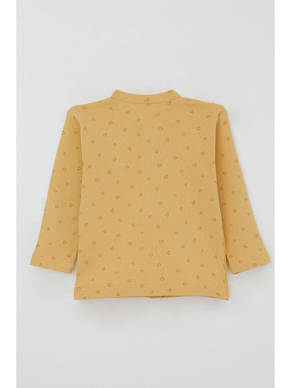 Erkek Bebek Pijama Takımı Mini Geometrik Şekiller Hardal Sarı (4-9 Ay)-3