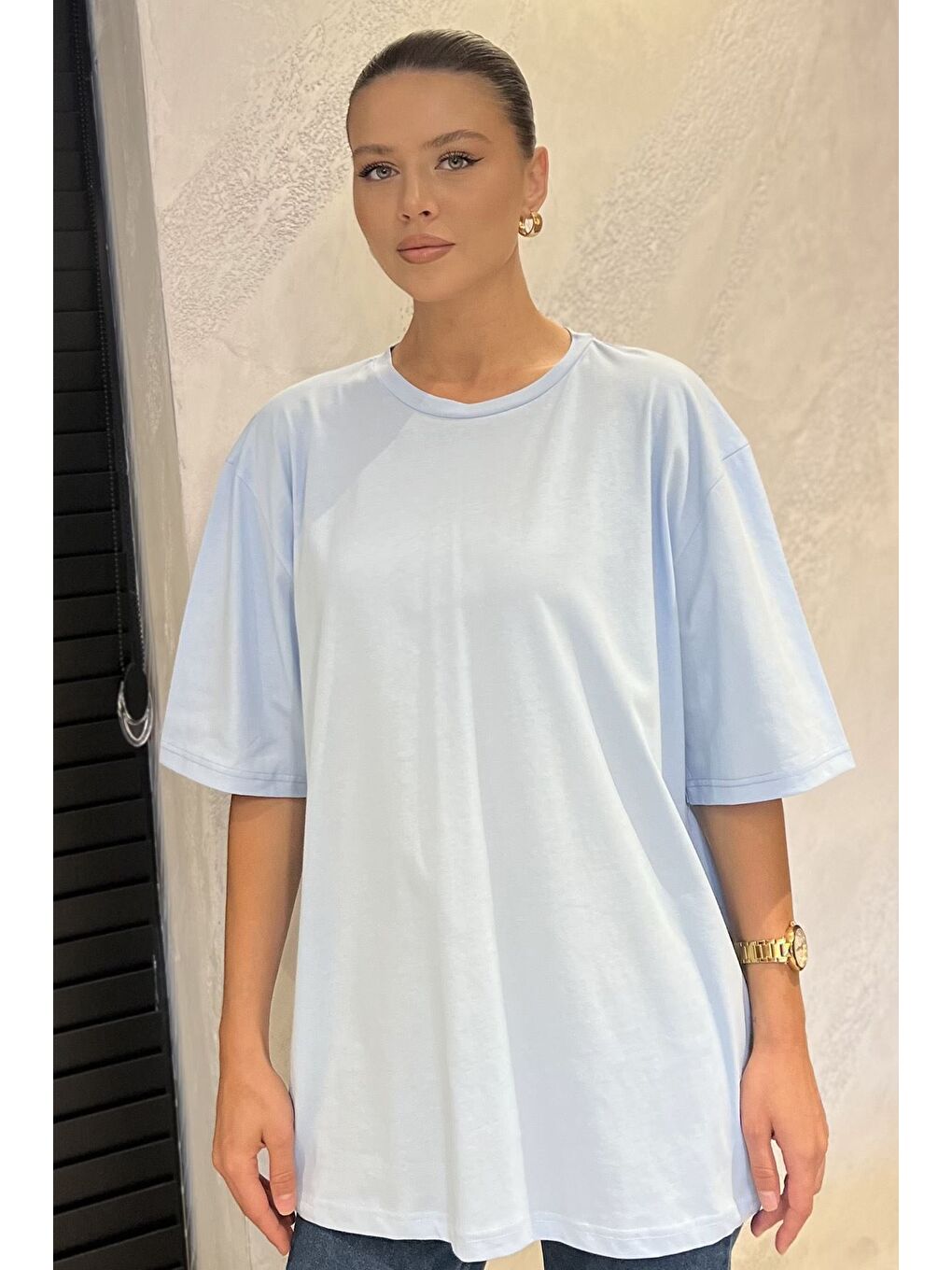 Mavi Basic Salaş Kadın Tişört-1