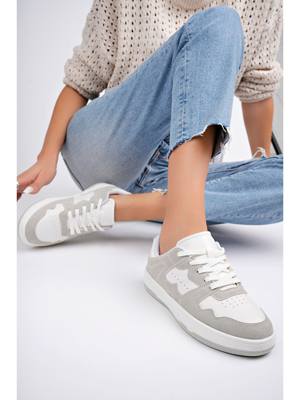 Gri Kadın Günlük Sneaker Ayakkabı-2