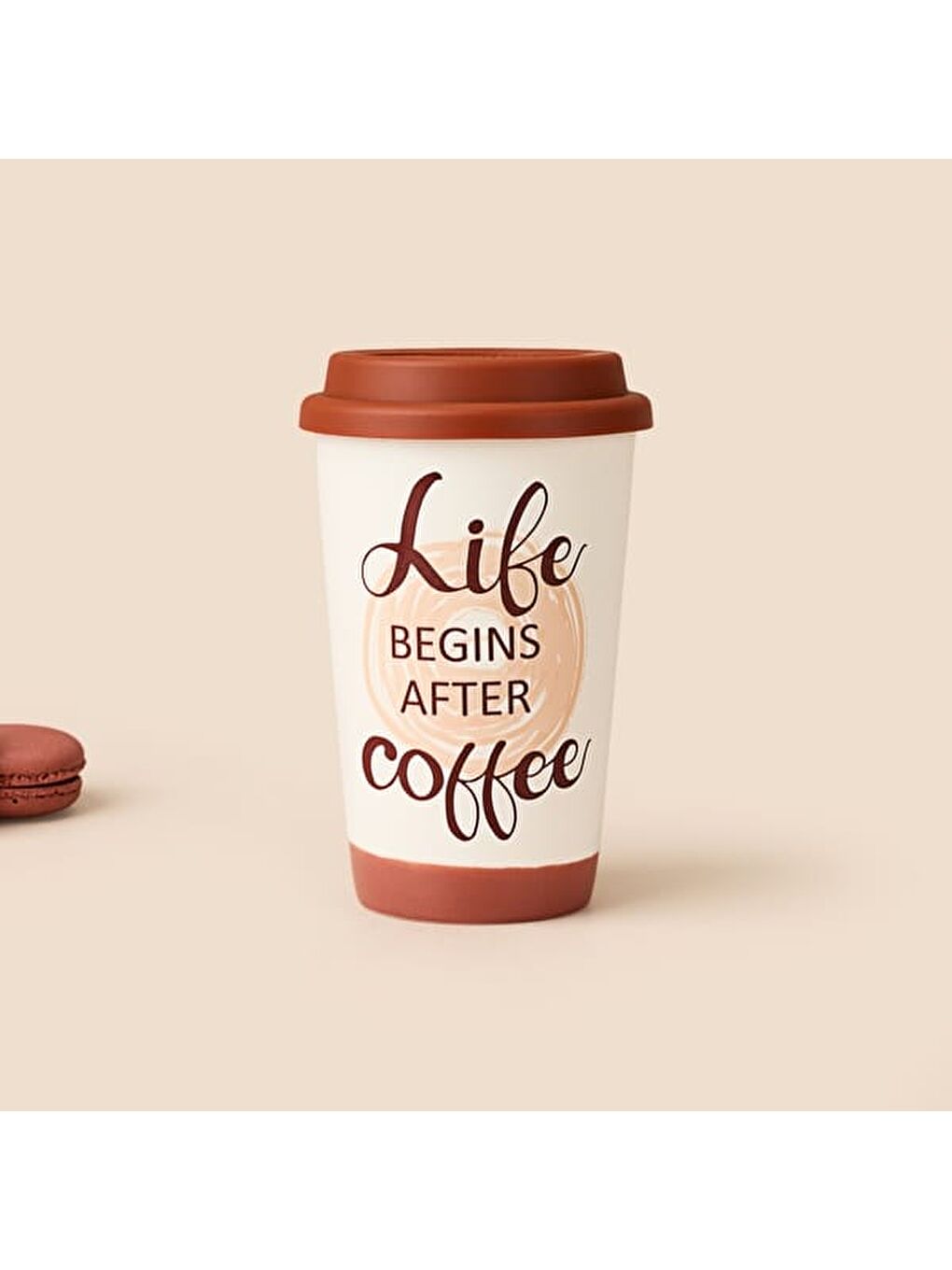 Kitchen Life Seramik Mug - Beyaz / Kahverengi - 400 ml-1