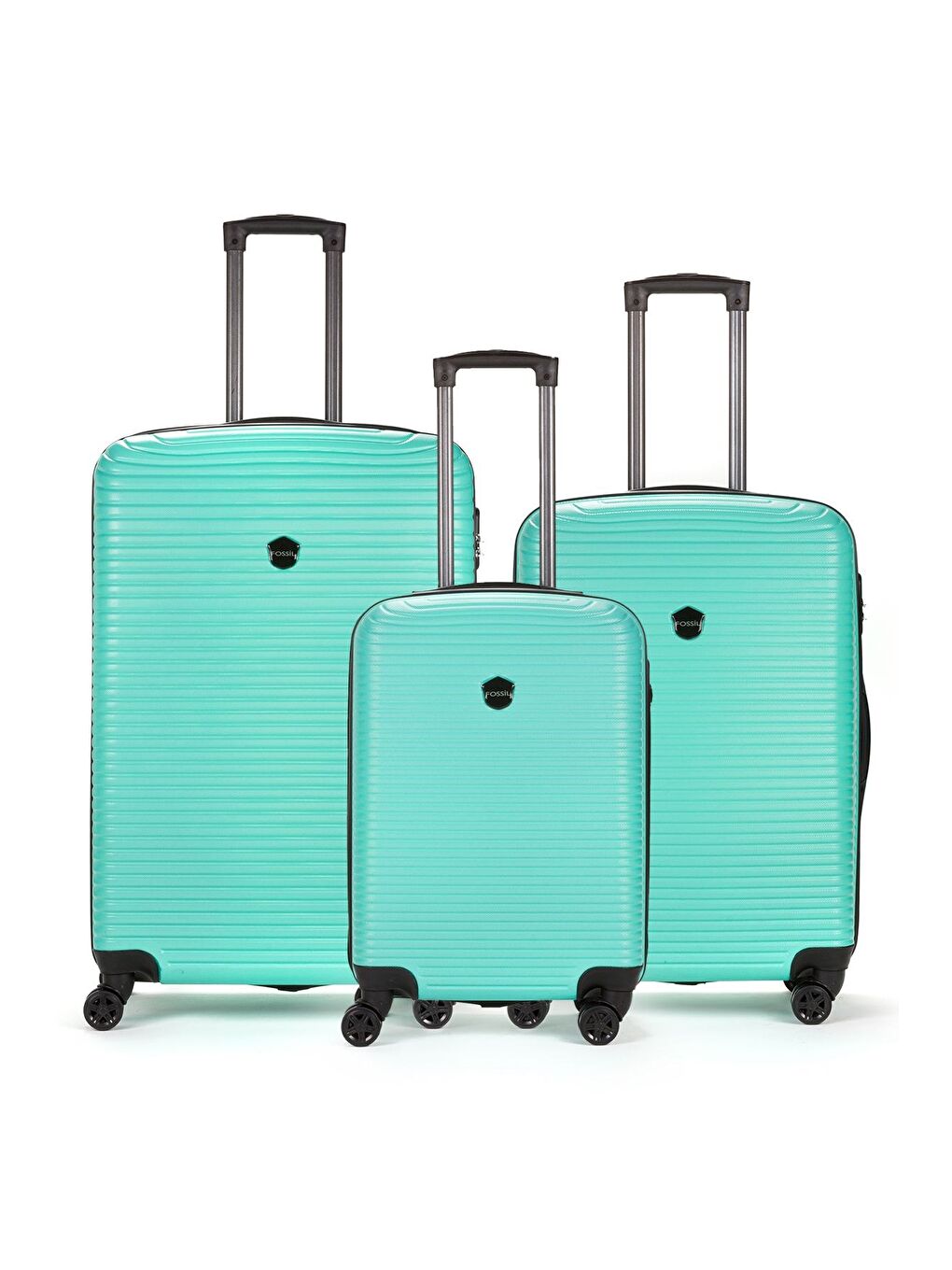 Turkuaz ABS Unisex Büyük, Orta, Kabin Boy 3'lü Valiz Seti FSL125
