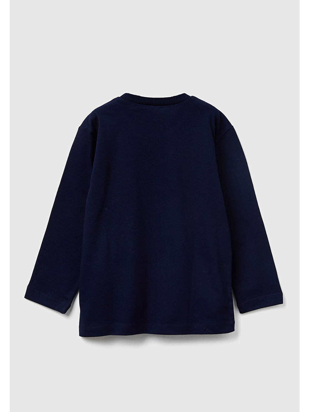Erkek Çocuk Lacivert Baskılı Relaxed Fit Jarse Uzun Kollu T-shirt-1
