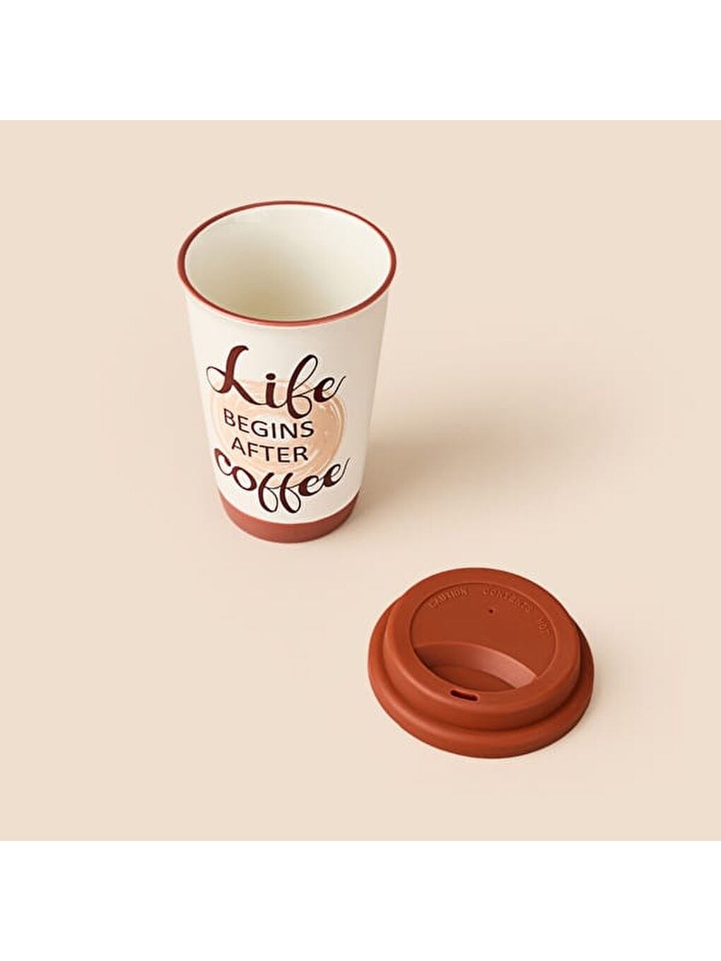 Kitchen Life Seramik Mug - Beyaz / Kahverengi - 400 ml-4