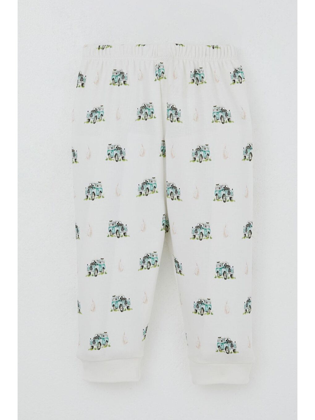 Erkek Bebek Pijama Takımı Omuzdan Patlı Macera Temalı Küçük Kaşif Ekru (4 Ay-1 Yaş)-4