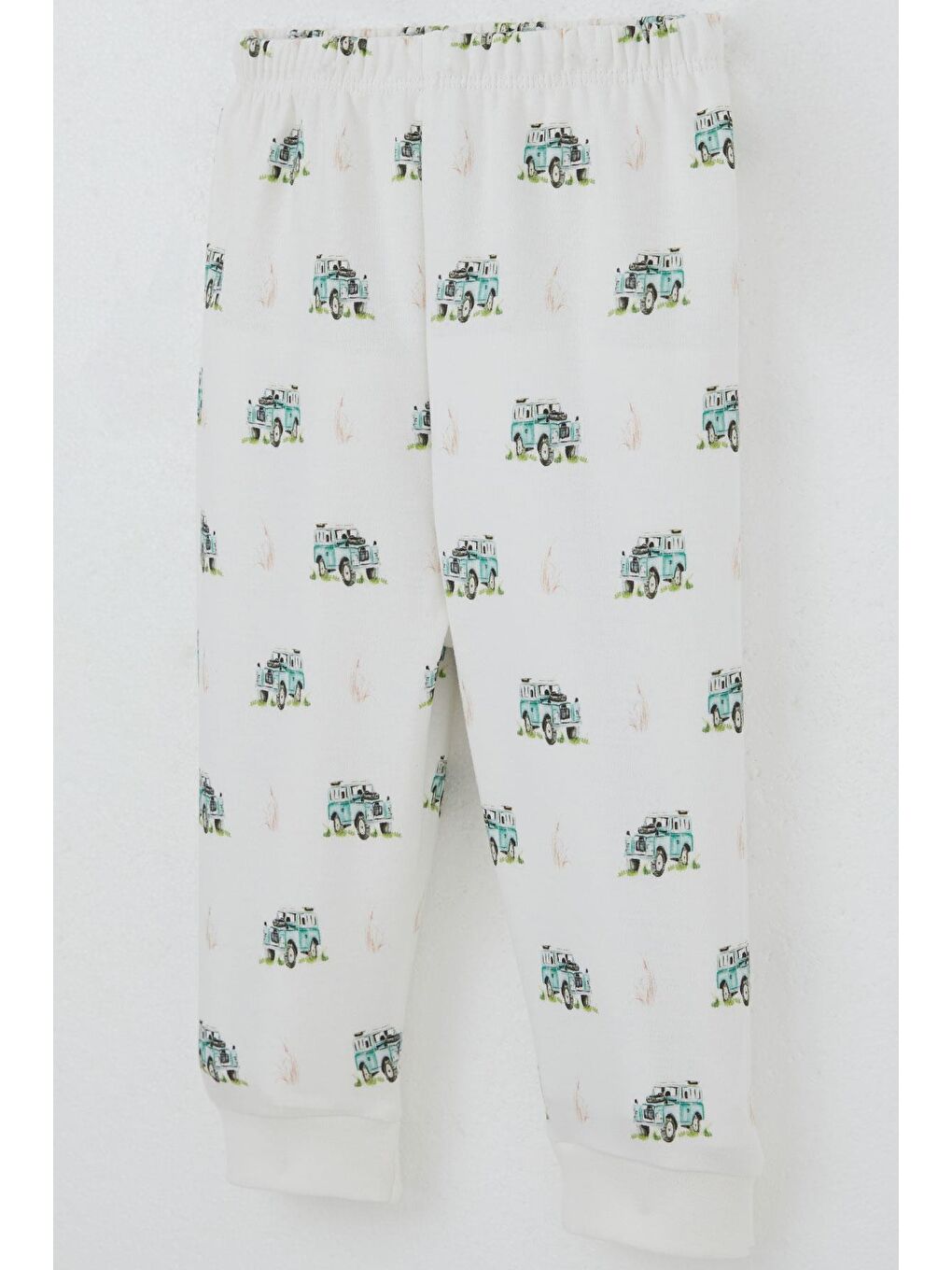 Erkek Bebek Pijama Takımı Omuzdan Patlı Macera Temalı Küçük Kaşif Ekru (4 Ay-1 Yaş)-5