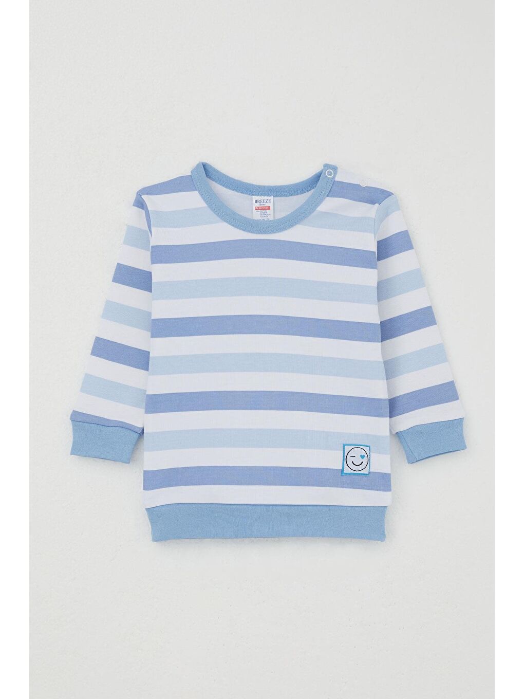 Erkek Bebek Pijama Takımı Omuzdan Patlı Sevgi Temalı Emoji Armalı Karışık Renk (4 Ay-1 Yaş)-2