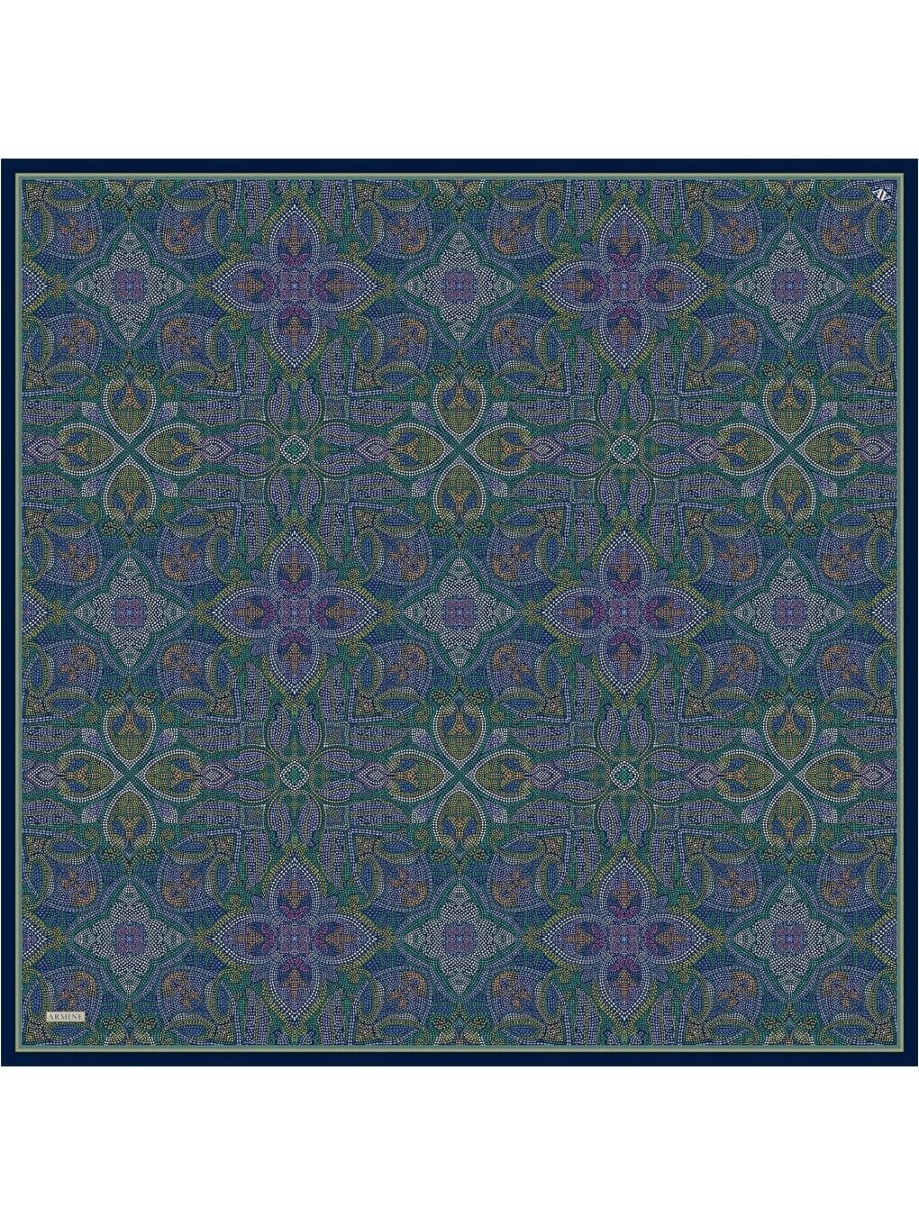 İndigo Saf İpek Twill Eşarp 9540D 80-4