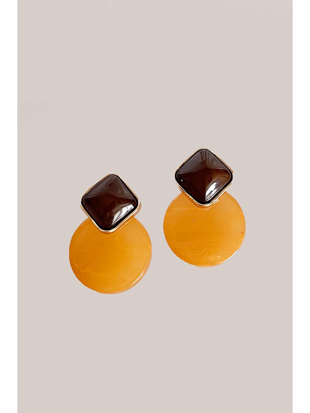 Turuncu Orbit Akrilik Küpe-2