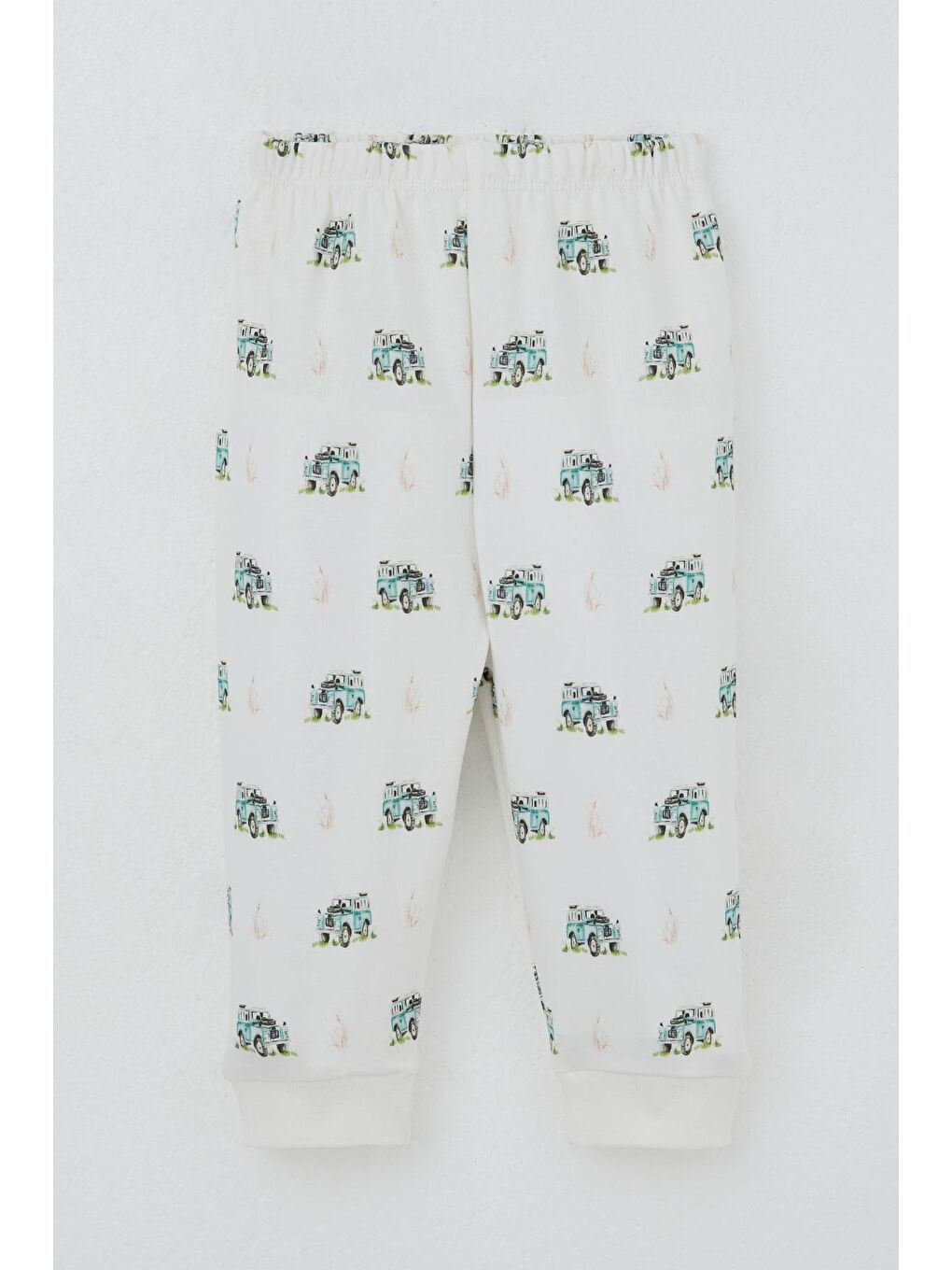 Erkek Bebek Pijama Takımı Omuzdan Patlı Macera Temalı Küçük Kaşif Ekru (4 Ay-1 Yaş)-6