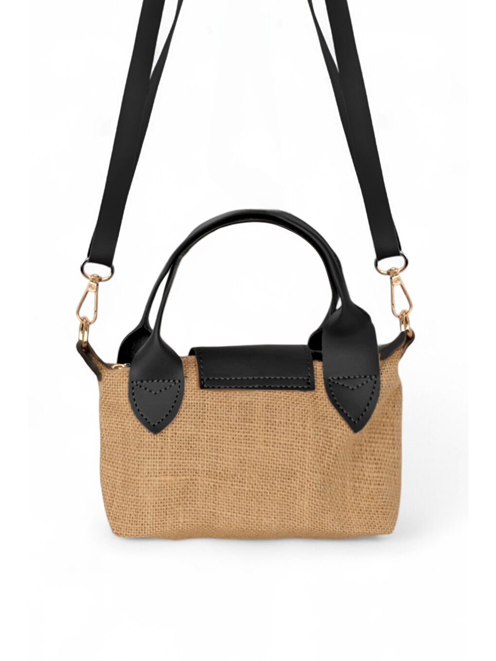 Kadın Siyah Mini Boy Askılı Hasır El ve Çapraz Çanta-2