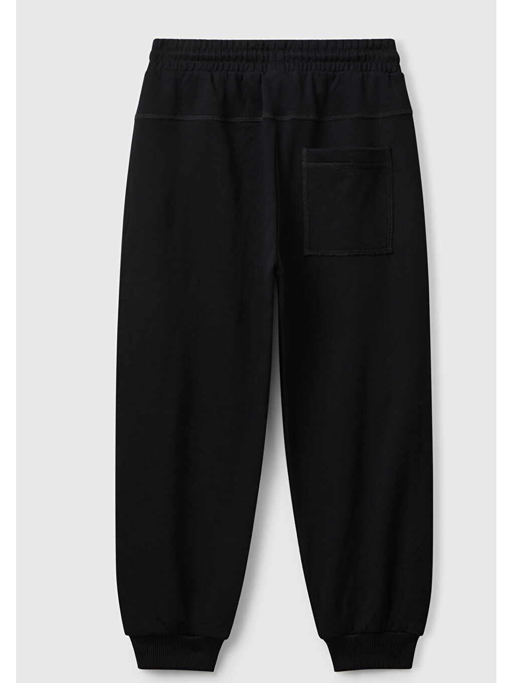 Erkek Çocuk Siyah Önü Baskılı Büzme İpli Arkası Cepli  Eşofman Altı-1