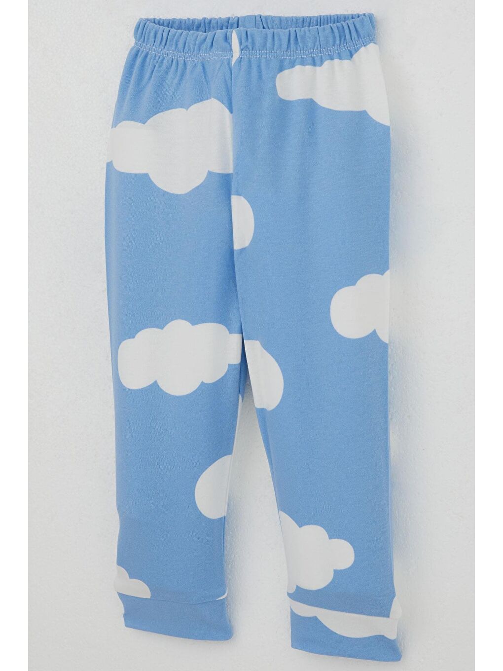 Erkek Bebek Pijama Takımı Omuzdan Patlı Bulut Desenli Mavi (4 Ay-1 Yaş)-4