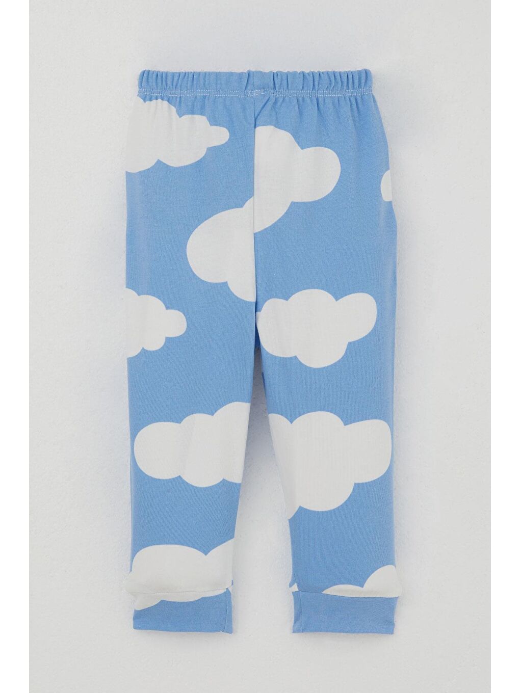 Erkek Bebek Pijama Takımı Omuzdan Patlı Bulut Desenli Mavi (4 Ay-1 Yaş)-5