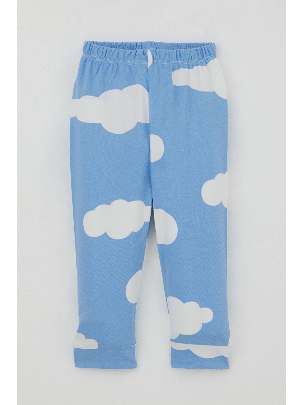 Erkek Bebek Pijama Takımı Omuzdan Patlı Bulut Desenli Mavi (4 Ay-1 Yaş)-6