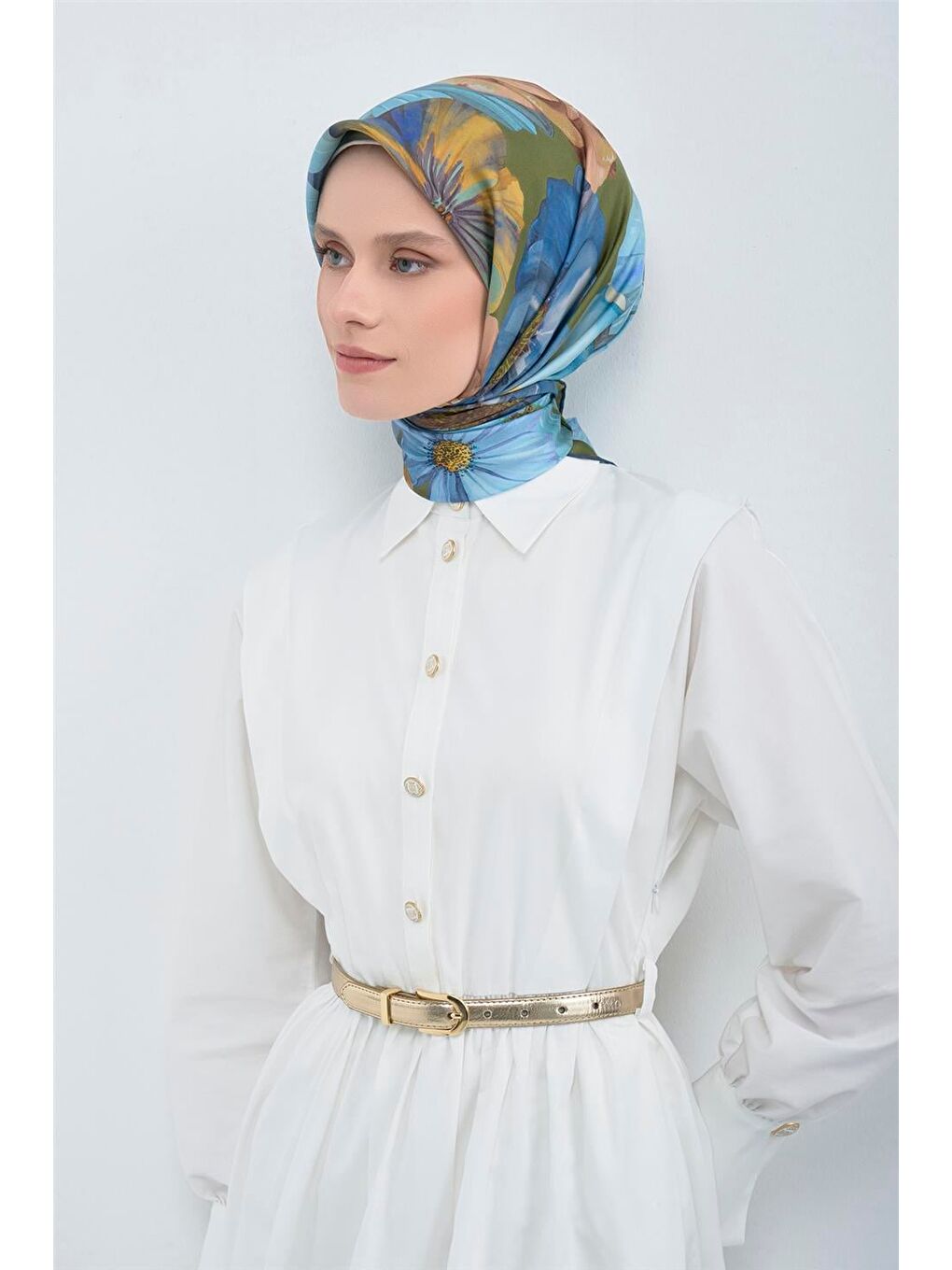 İndigo Saf İpek Sura Eşarp 9503D 56