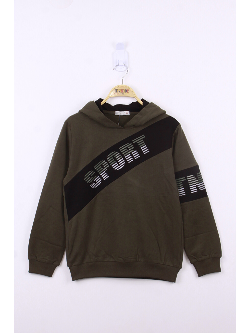 Haki Erkek Sport Baskılı Sweatshirt