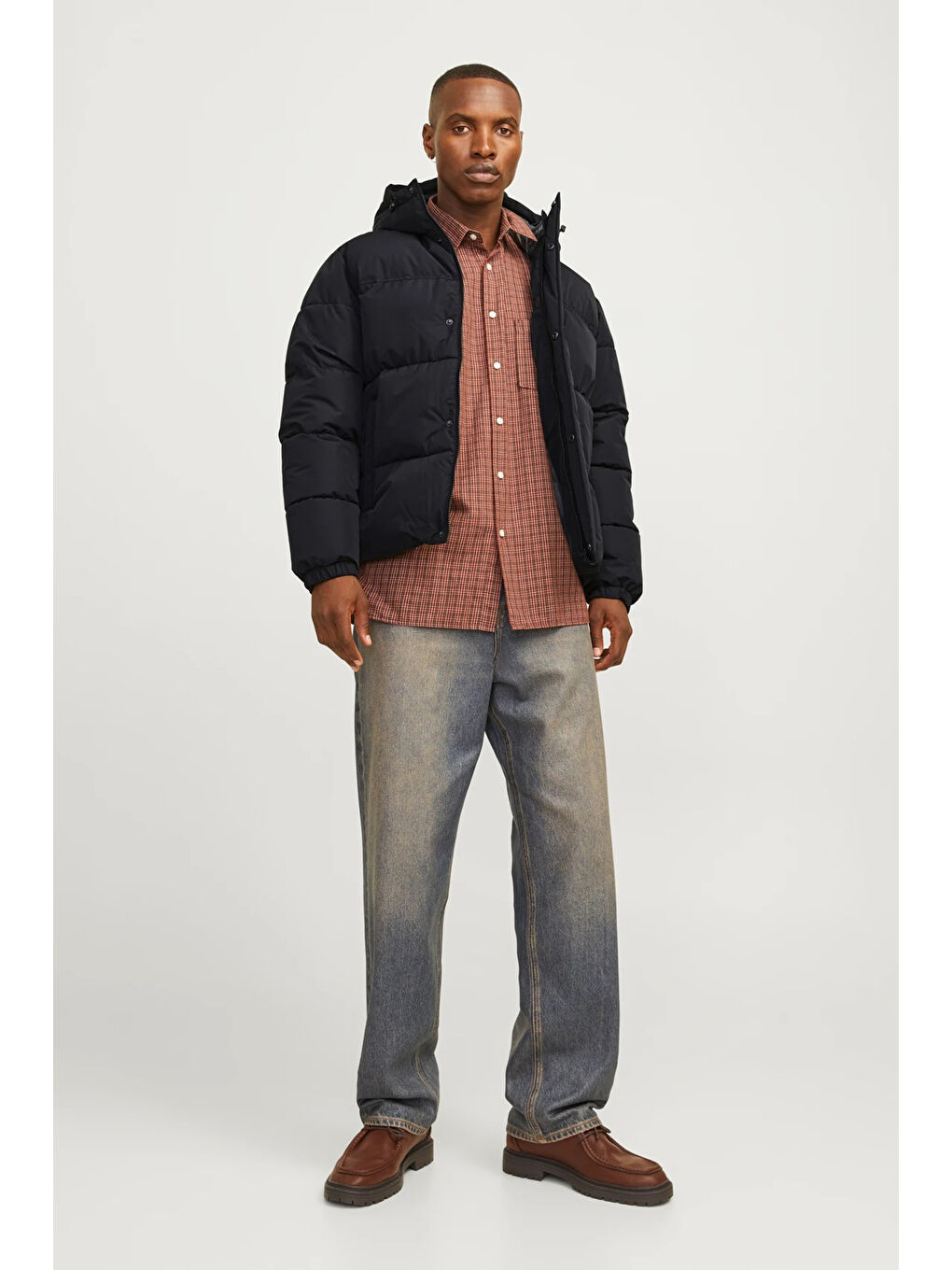 Jack & Jones Siyah Essentials Jjebradley Comfort Fit Kapüşonlu Kapitone Erkek Mont 12256974 - 2