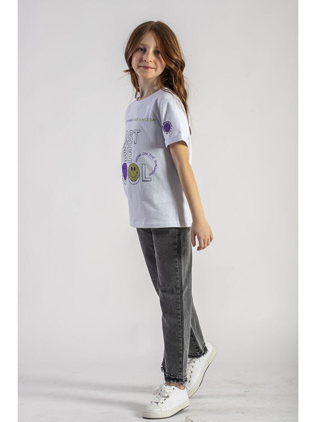 Just Be Cool Baskılı Beyaz Renk Kız Cocuk Tshırt-2