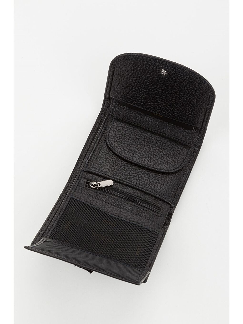 Siyah Kutulu Hakiki Deri Gök Mavi Küçük Boy Çok Gözlü Kadın El Portföyü Kartlık Cüzdan-2