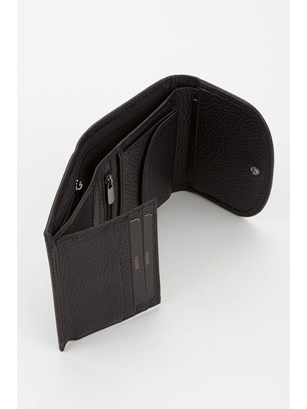 Siyah Kutulu Hakiki Deri Gök Mavi Küçük Boy Çok Gözlü Kadın El Portföyü Kartlık Cüzdan-3