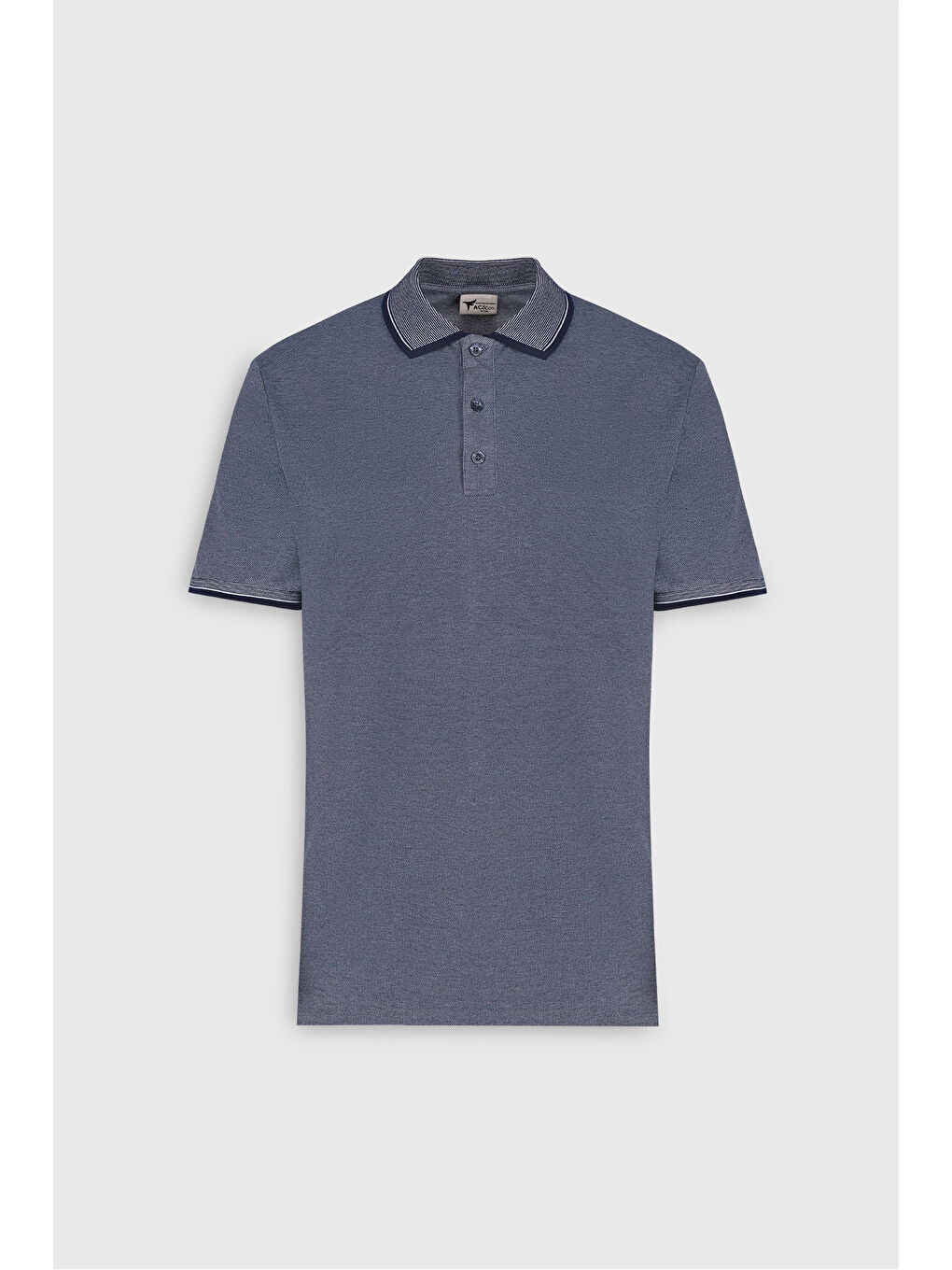 Erkek Lacivert Slim Fit Dar Kesim Kıvrılmaz Polo Yaka Kısa Kollu Tişört-5