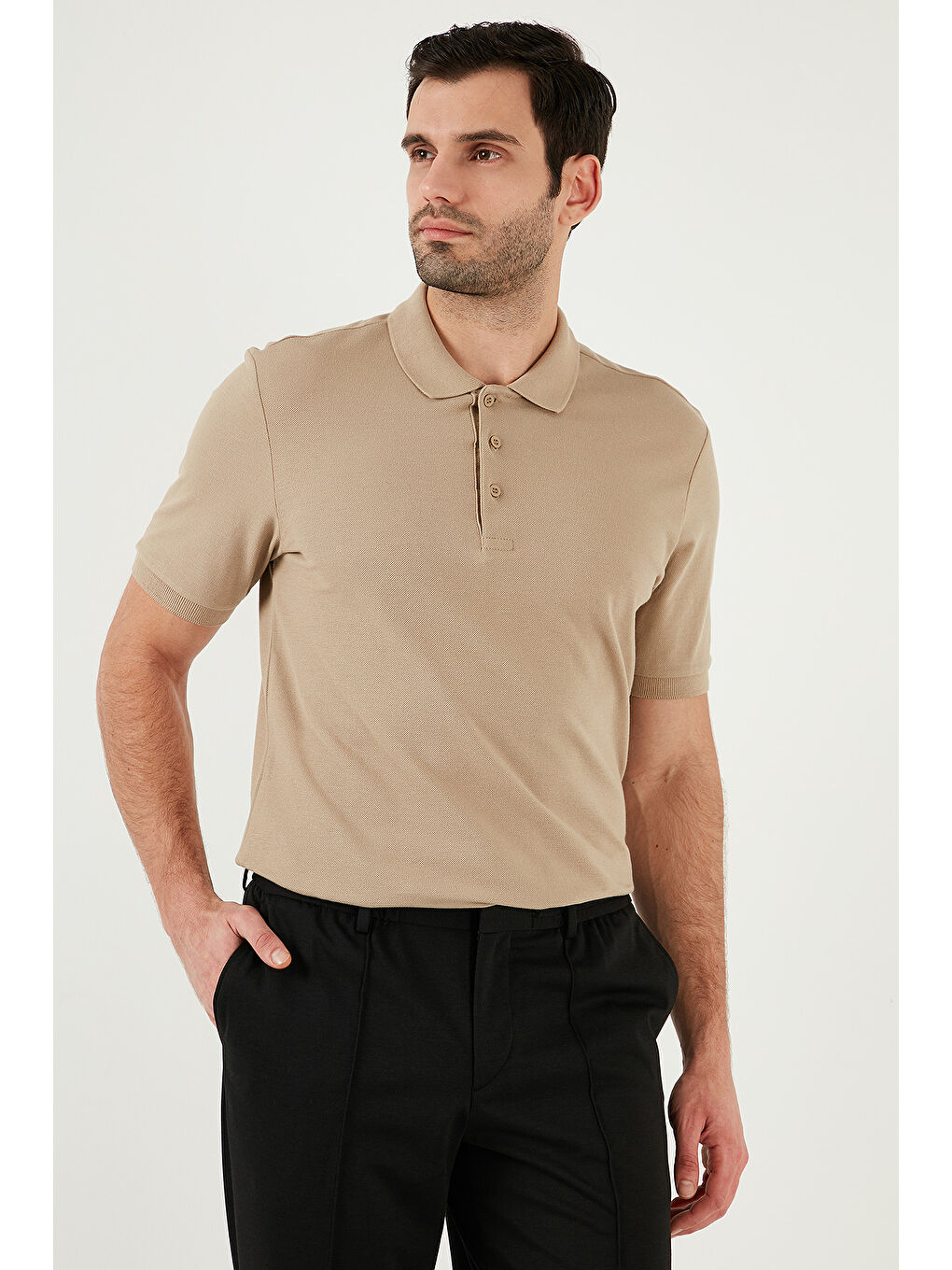 Yeşil Pamuklu Regular Fit Düğmeli Polo Yaka 4'lü Paket %100 Pamuk Tişört 5902127S4-4