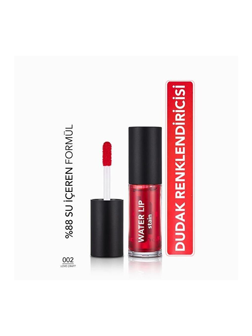 Flormar Açık Bej Kalıcı Mat Dudak Tint'i (Kırmızı) - Water Lip Stain - 002 Love Craft - 8682536042178