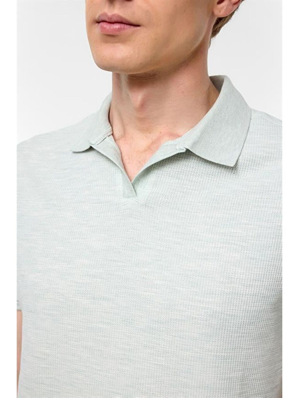 Haki Regular Armürlü Polo Yaka Tişört-3