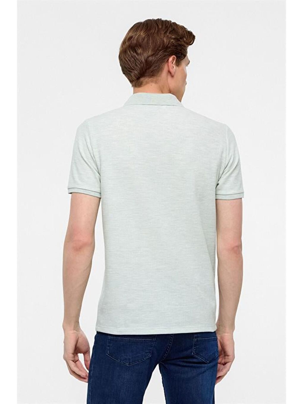 Haki Regular Armürlü Polo Yaka Tişört-4