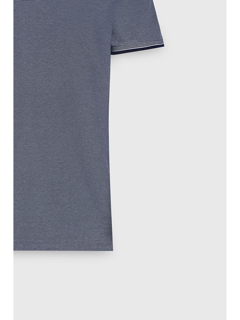 Erkek Lacivert Slim Fit Dar Kesim Kıvrılmaz Polo Yaka Kısa Kollu Tişört-7