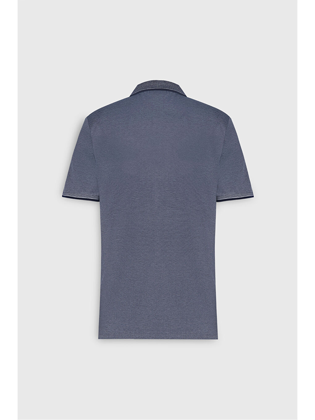 Erkek Lacivert Slim Fit Dar Kesim Kıvrılmaz Polo Yaka Kısa Kollu Tişört-8