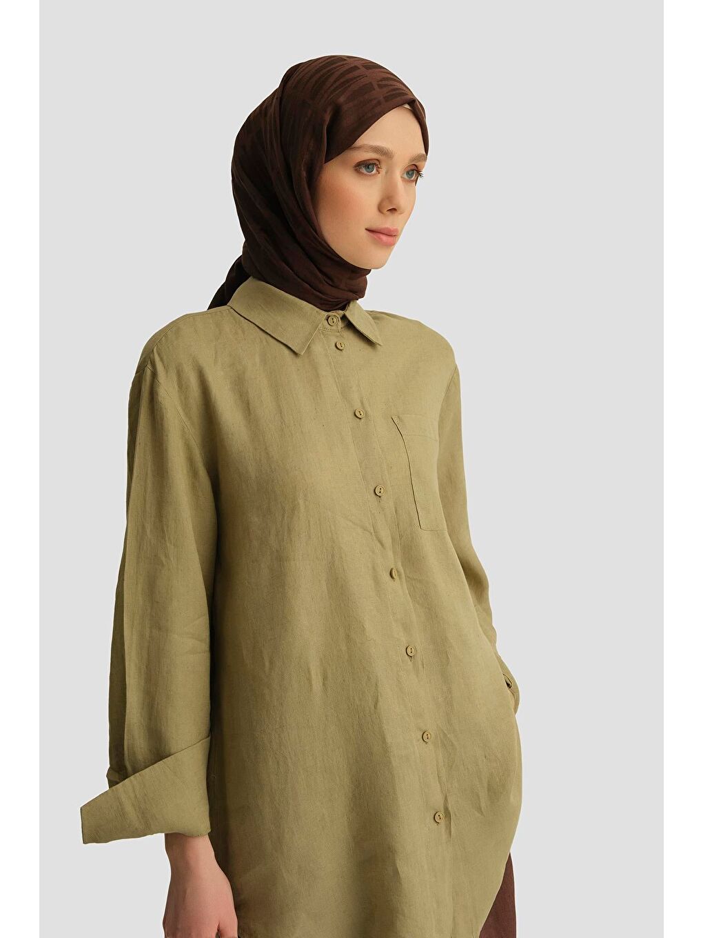 Keten Tunik 25Yd4231-1 Haki-3