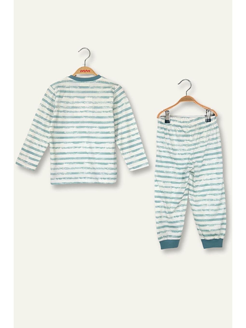 Unisex Çocuk Desenli Pijama Takımı - Mavi-2