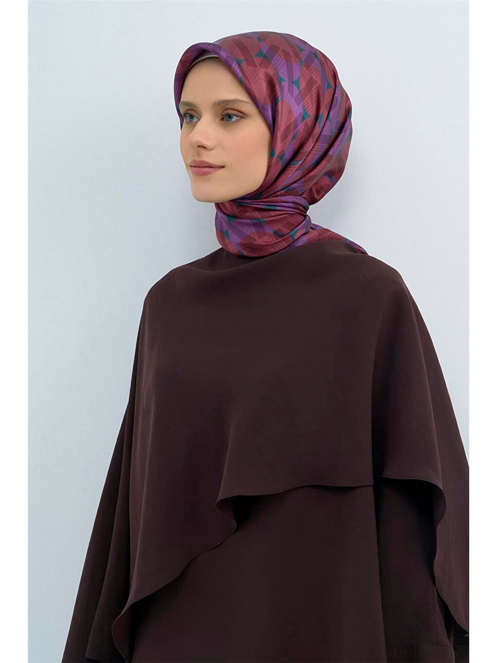 Mürdüm Saf İpek Twill Eşarp 9541D 86