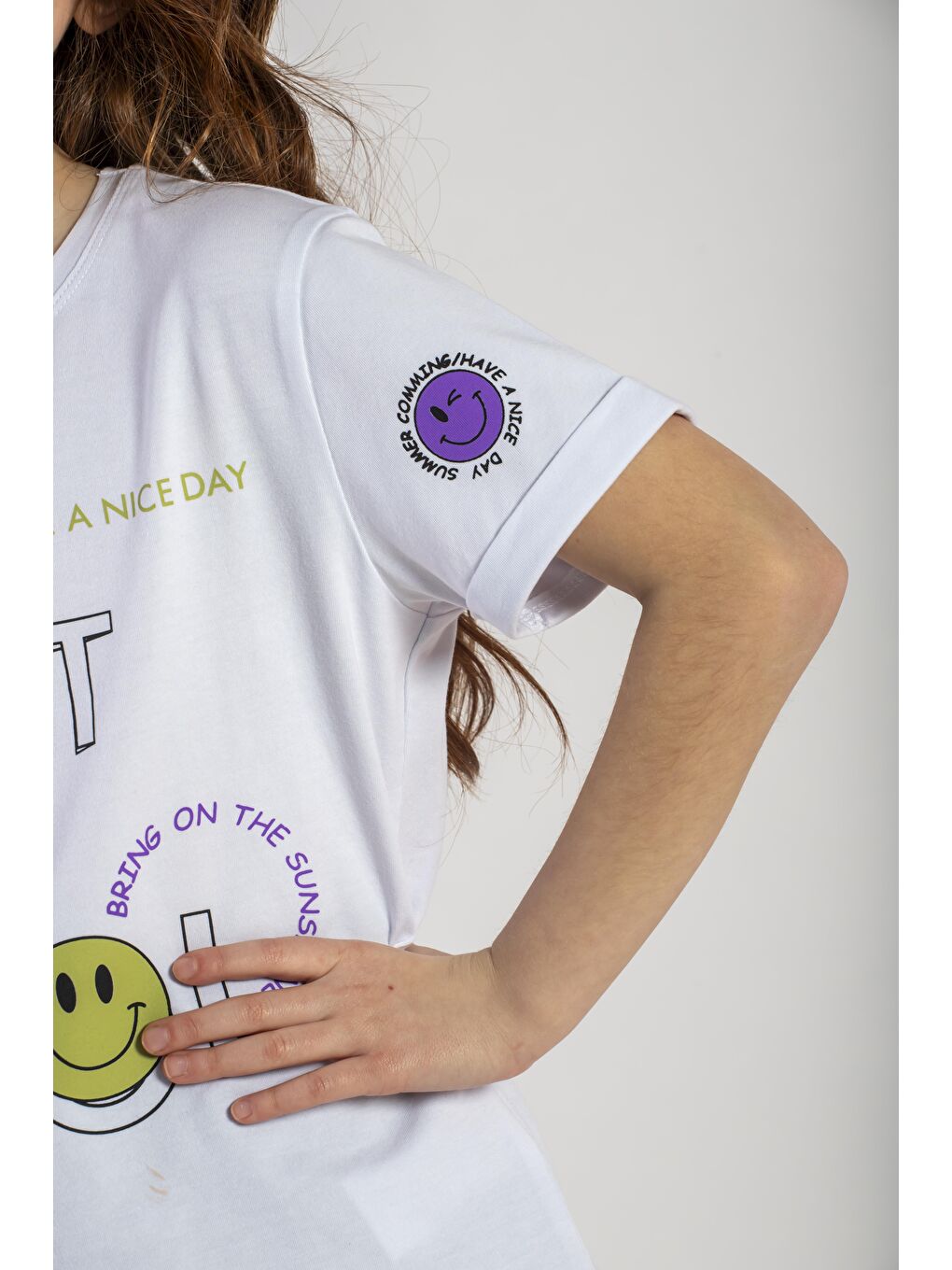 Just Be Cool Baskılı Beyaz Renk Kız Cocuk Tshırt-6