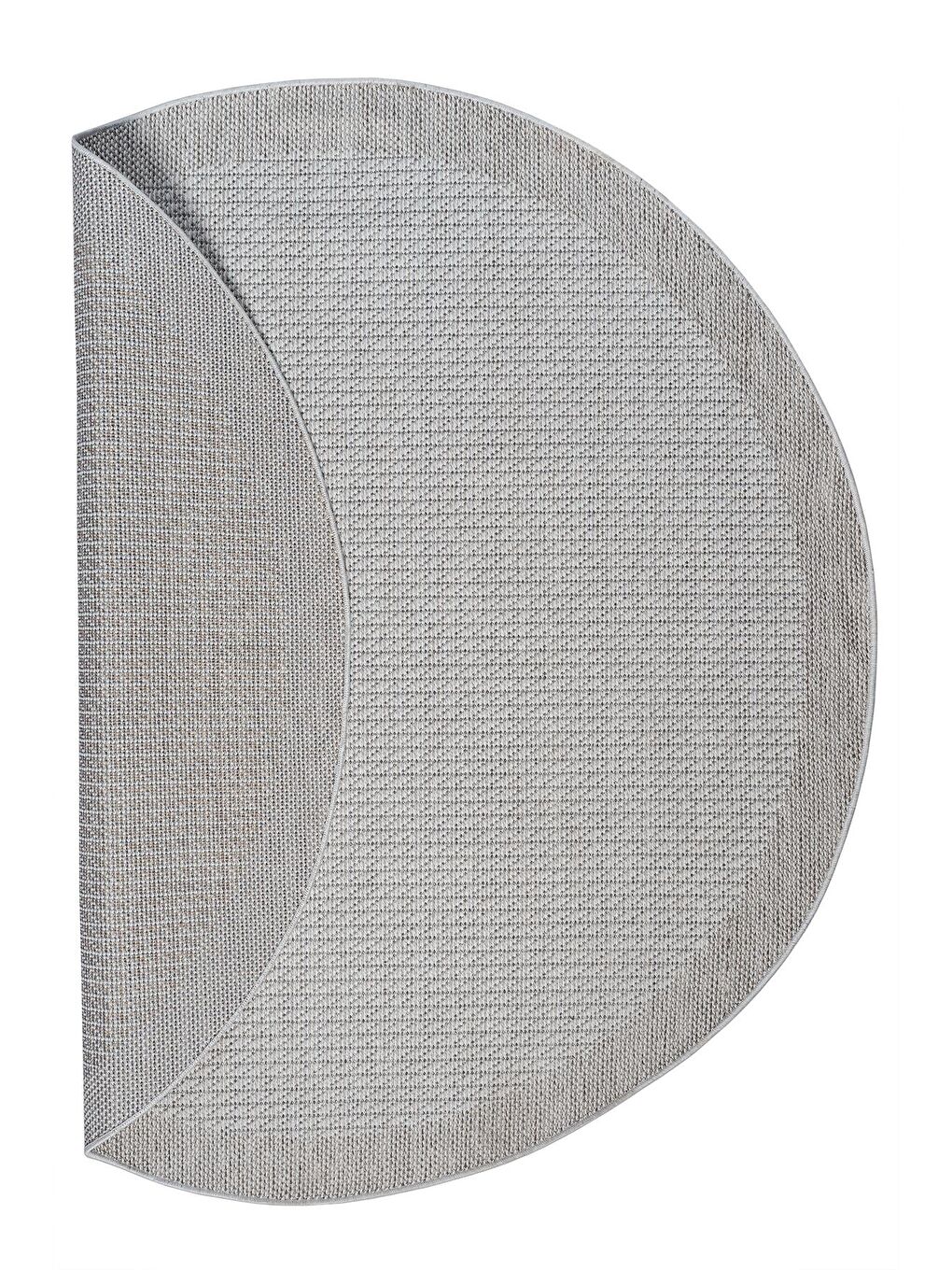 Ekru Sisalux 3093 Krem Jüt Tabanlı Modern Dokuma Yuvarlak Kilim Sisal Hasır Halı-155x155 cm-2