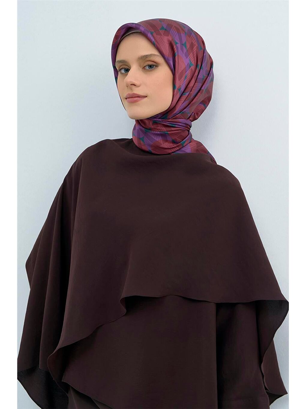 Mürdüm Saf İpek Twill Eşarp 9541D 86-1