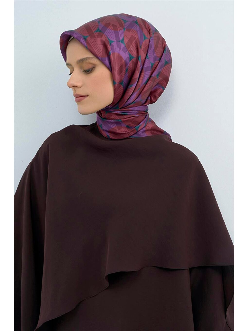 Mürdüm Saf İpek Twill Eşarp 9541D 86-2