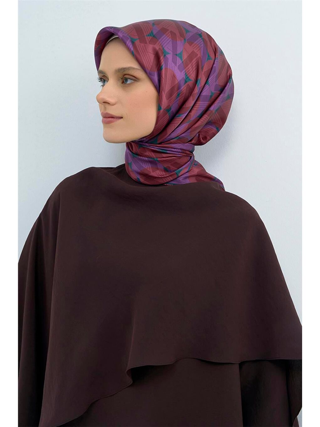 Mürdüm Saf İpek Twill Eşarp 9541D 86-3