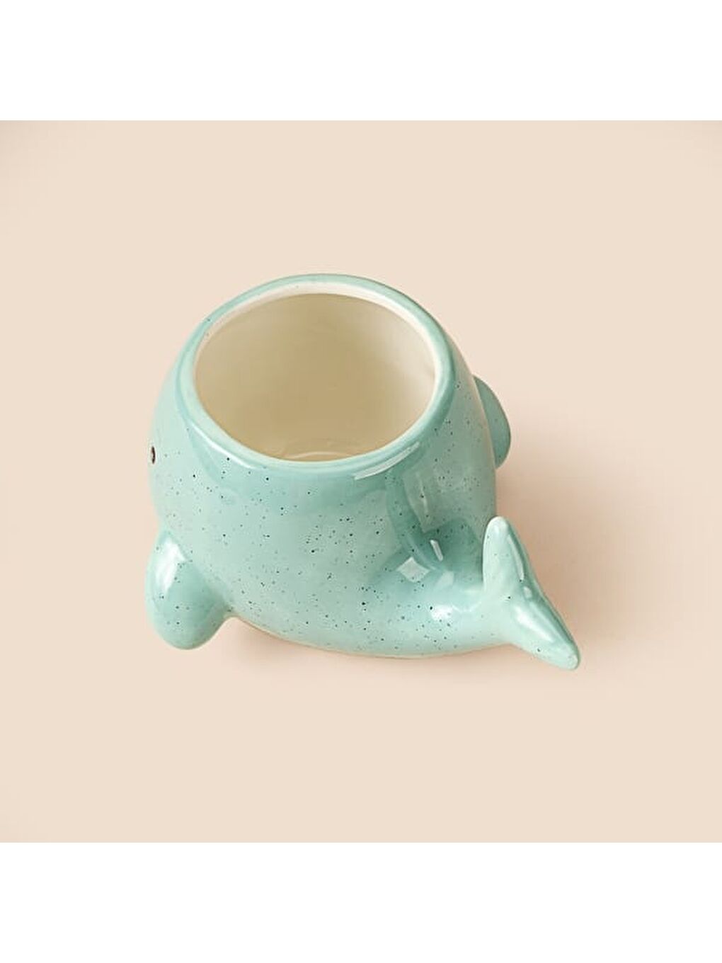 Kitchen Beyaz Balina Desenli Seramik Kupa - Renkli - 500 ml-3