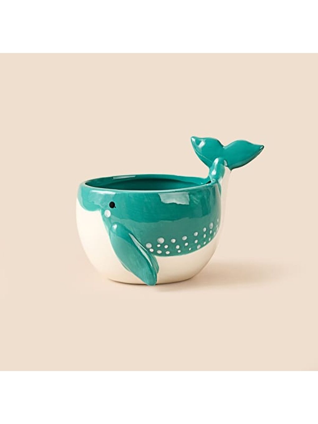 Kitchen Mavi Balina Desenli Seramik Kupa - Mavi - 500 ml-1