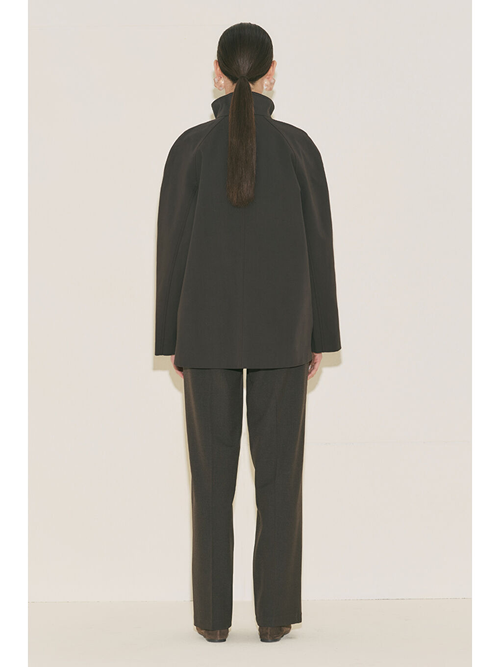 Henna Yüksek Yaka Trençkot Kahverengi-3